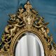 Bronze mirror napoleon III H39x23 decoration with putti and mascaron