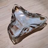 Coupe artisanale verre blanc et or