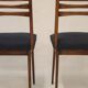 Pair of Scandinavian chairs seated night blue fabric restored, year 60.