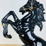 Black and gold ceramic horse lamp foot