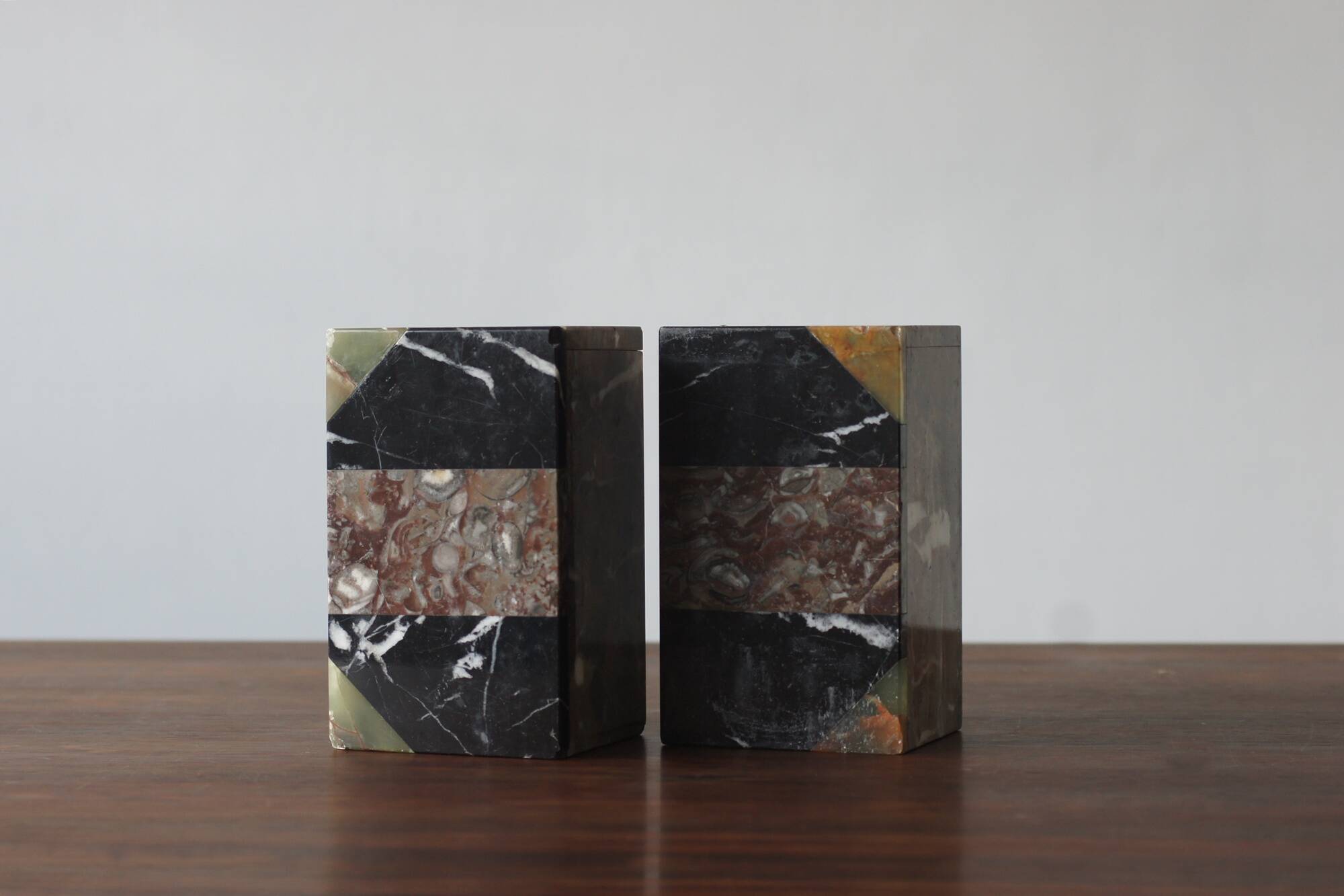 Art Deco French Marble Bookends, 1930s, Set of 2