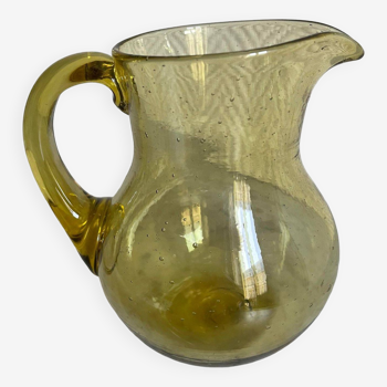 Small Biot pitcher with encrusted bubbles