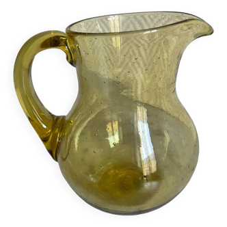 Small Biot pitcher with encrusted bubbles