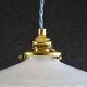 suspension in white crenellated opaline with support and socket in new brass, new cable