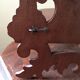 Small corner shelf in solid wood singable foldable art nouveau