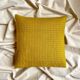 Yellow waffle cotton cushion 40 cm