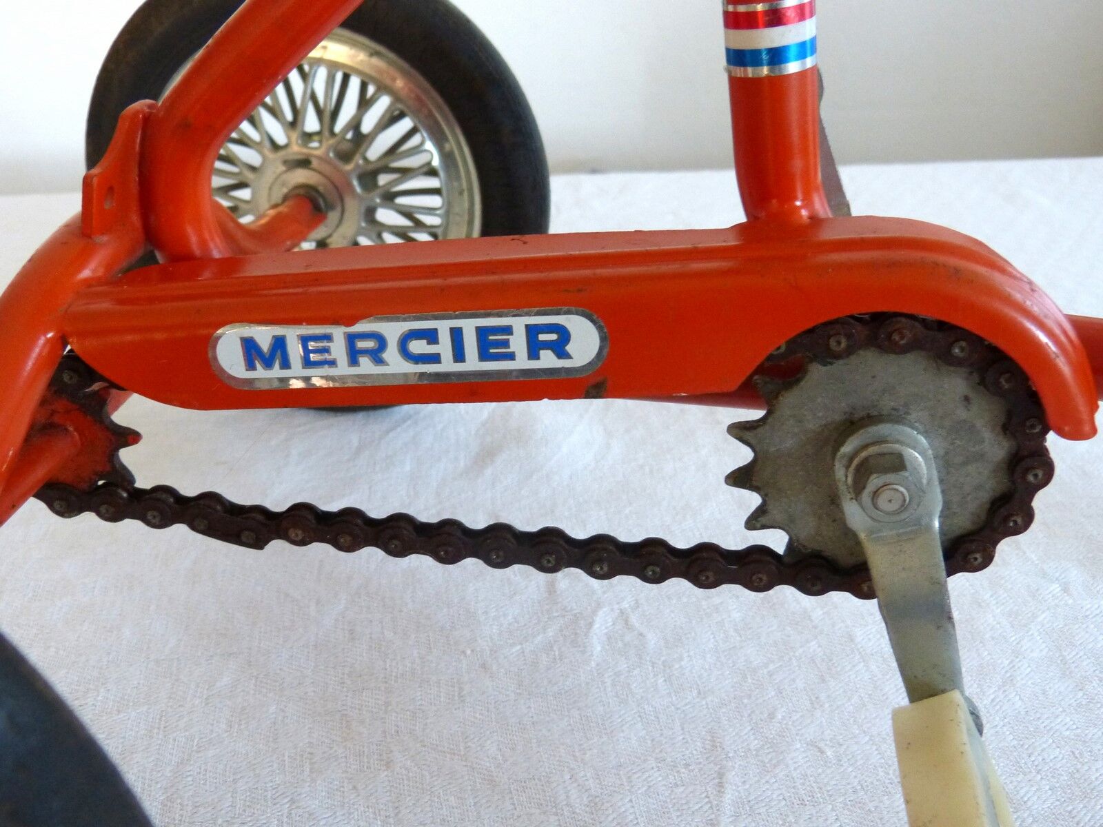 Foldable child tricycle Mercier orange vintage 70s