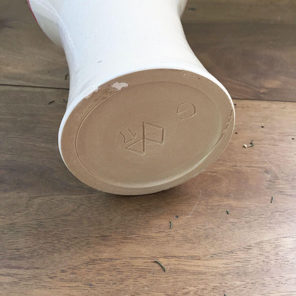 Flared white ceramic vase