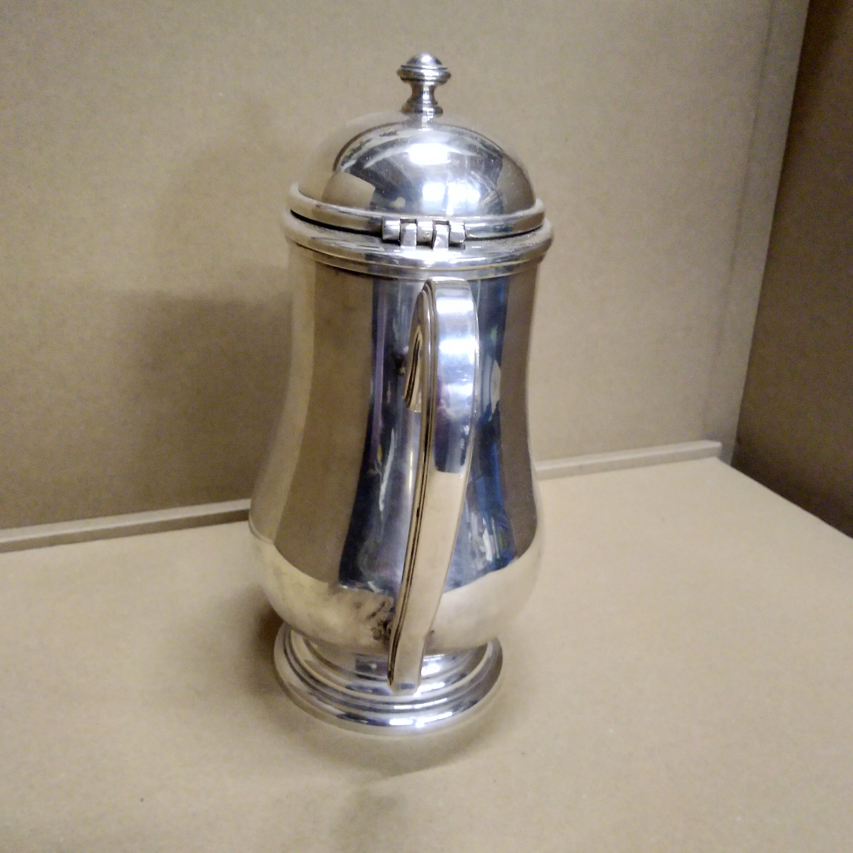 Italian hotel teapot made of silver metal