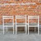 Set of 3 vintage stol kamnik white wooden chair: 1970s scandinavian design