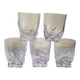 Five vintage crystal whiskey glasses