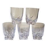Cinq verres à whisky en cristal vintages
