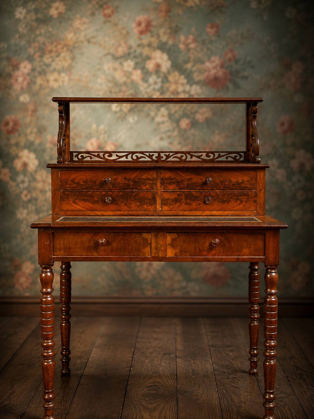 Napoleon III bonheur-du-jour in mahogany and mahogany veneer – 19th century contemporary elegance