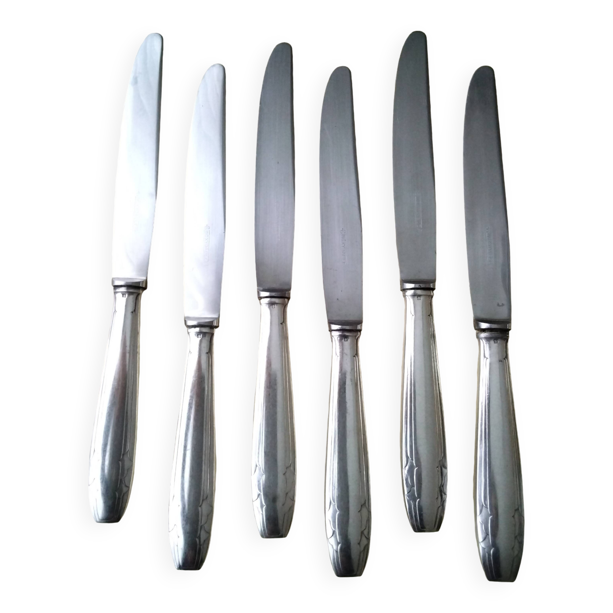6 LB silver plated and stainless steel table knives