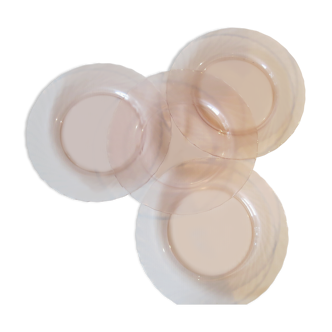 4 flat plates from Arcoroc model "rosaline"