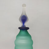 1970s Astonishing Green and Blue Bottle in Murano Glass By Michielotto