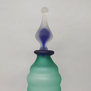 1970s Astonishing Green and Blue Bottle in Murano Glass By Michielotto