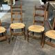 4 modernist straw chairs