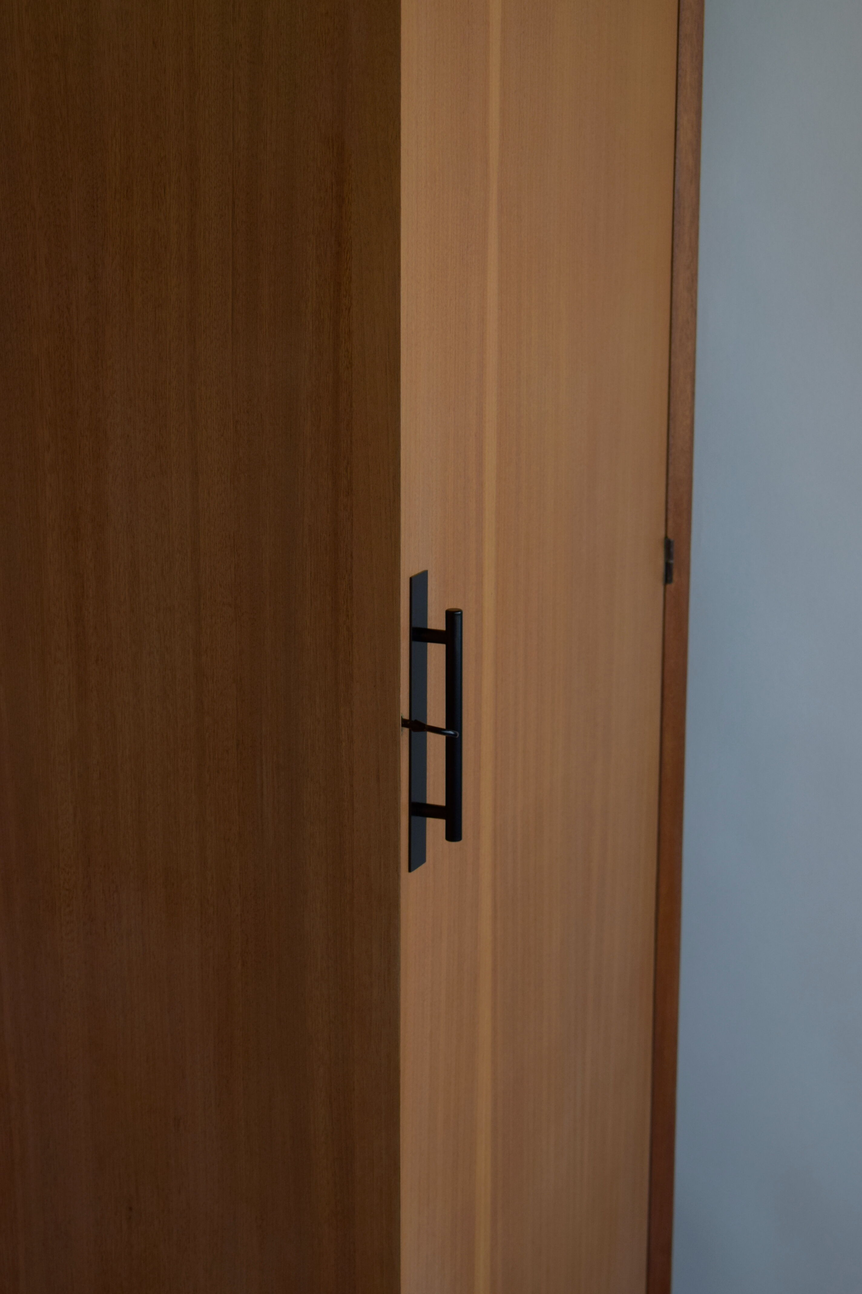 Parisian wardrobe in natural blond mahogany from the 1960s