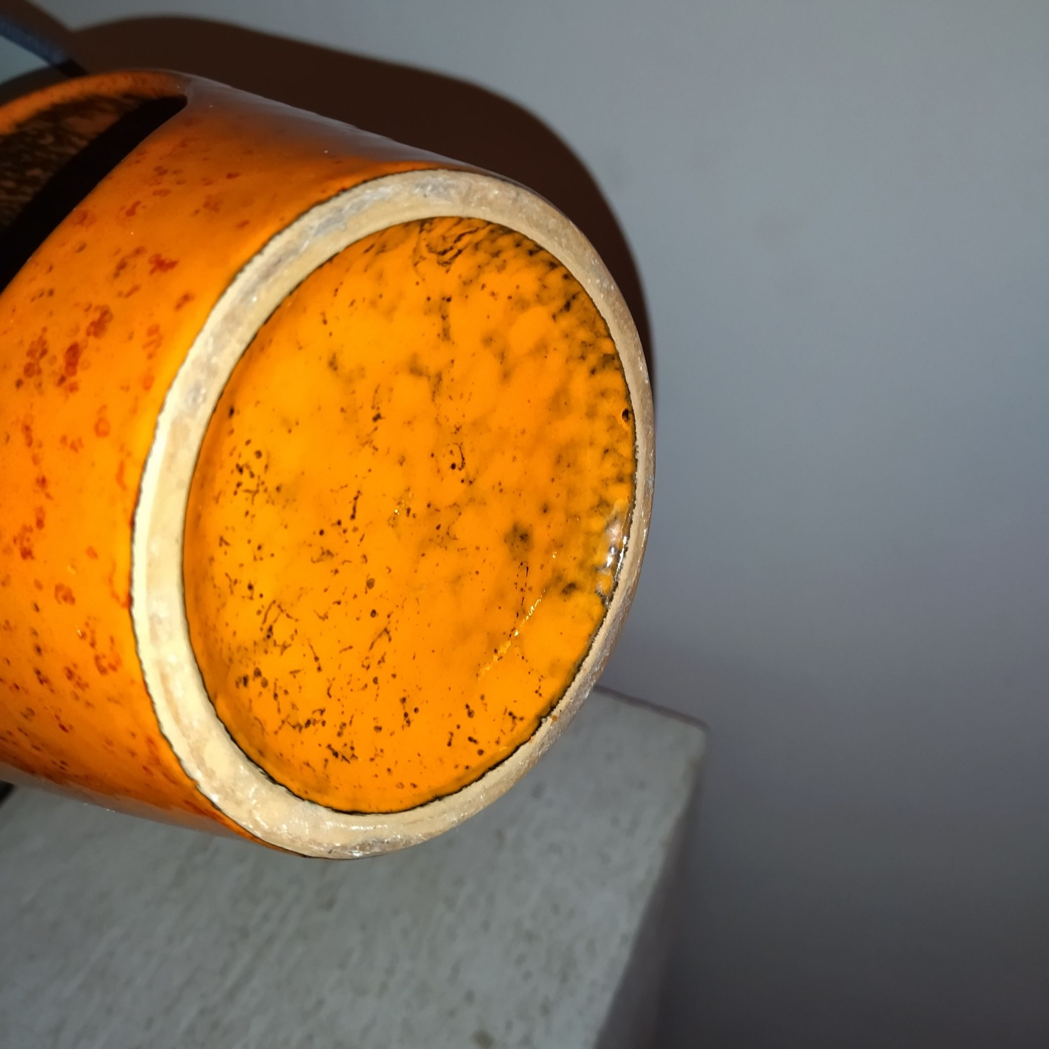 Ceramic lantern lamp 50s 60 orange