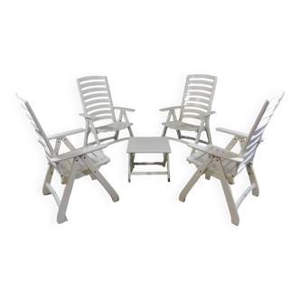 Herlag wooden garden chairs & footstool/table 1970’s