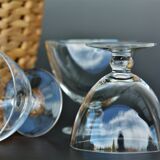 Series of 6 Art Deco crystal wine glasses from Baccarat model Gilbert