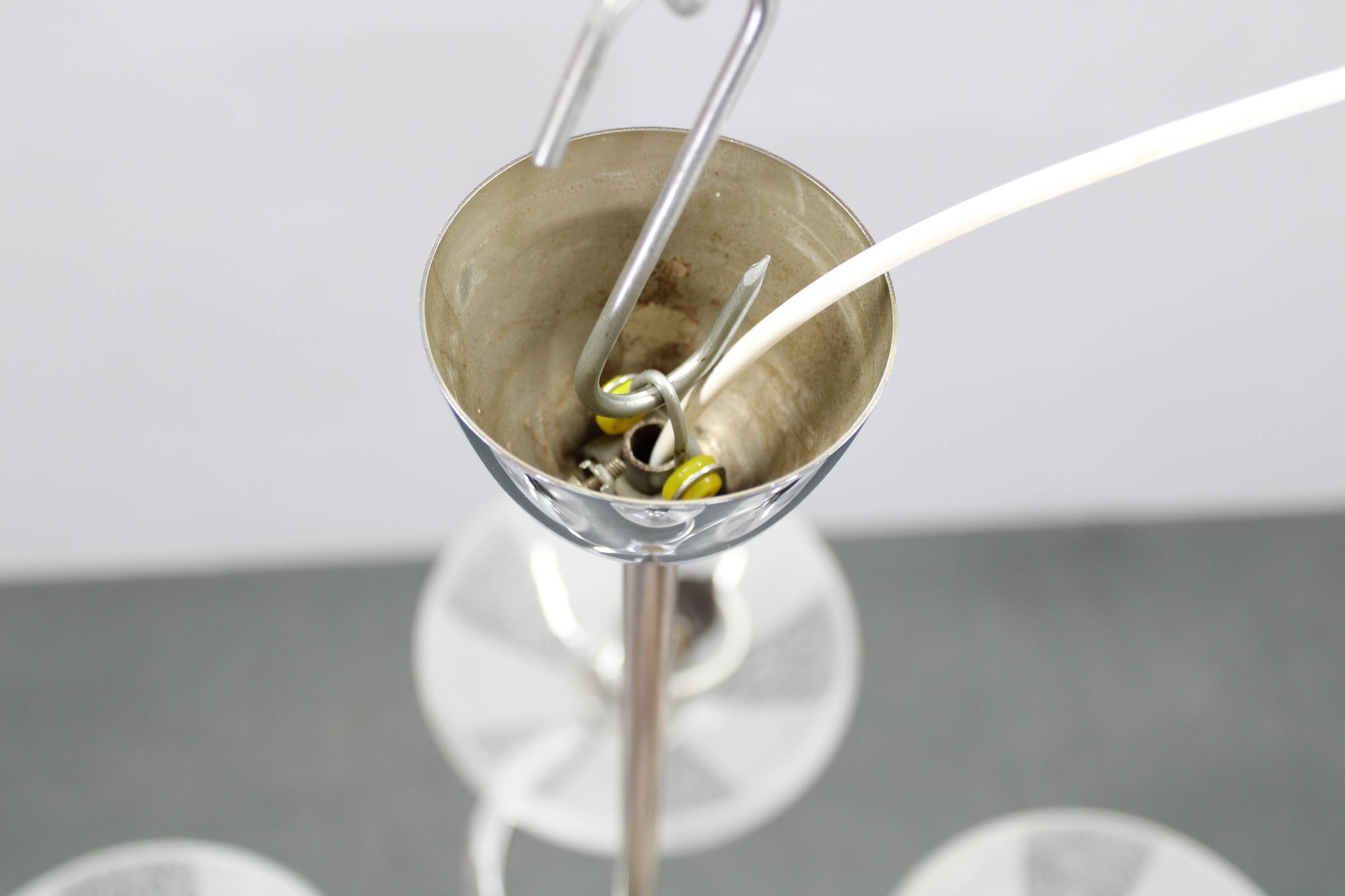 1950s Chrome and Glass Chandelier by Napako, Czechoslovakia