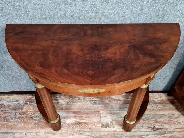 Half-moon empire mahogany console circa 1900