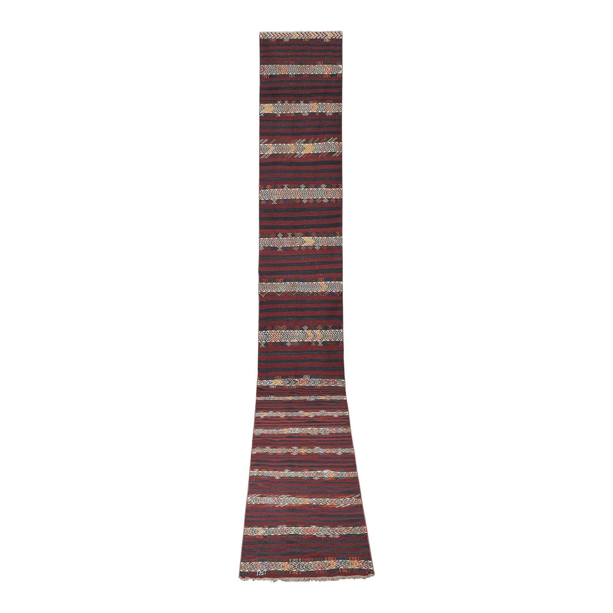 Vintage Turkish hallway rug 74x630 cm