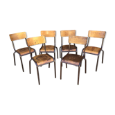Set of 6 vintage school industrial school chairs