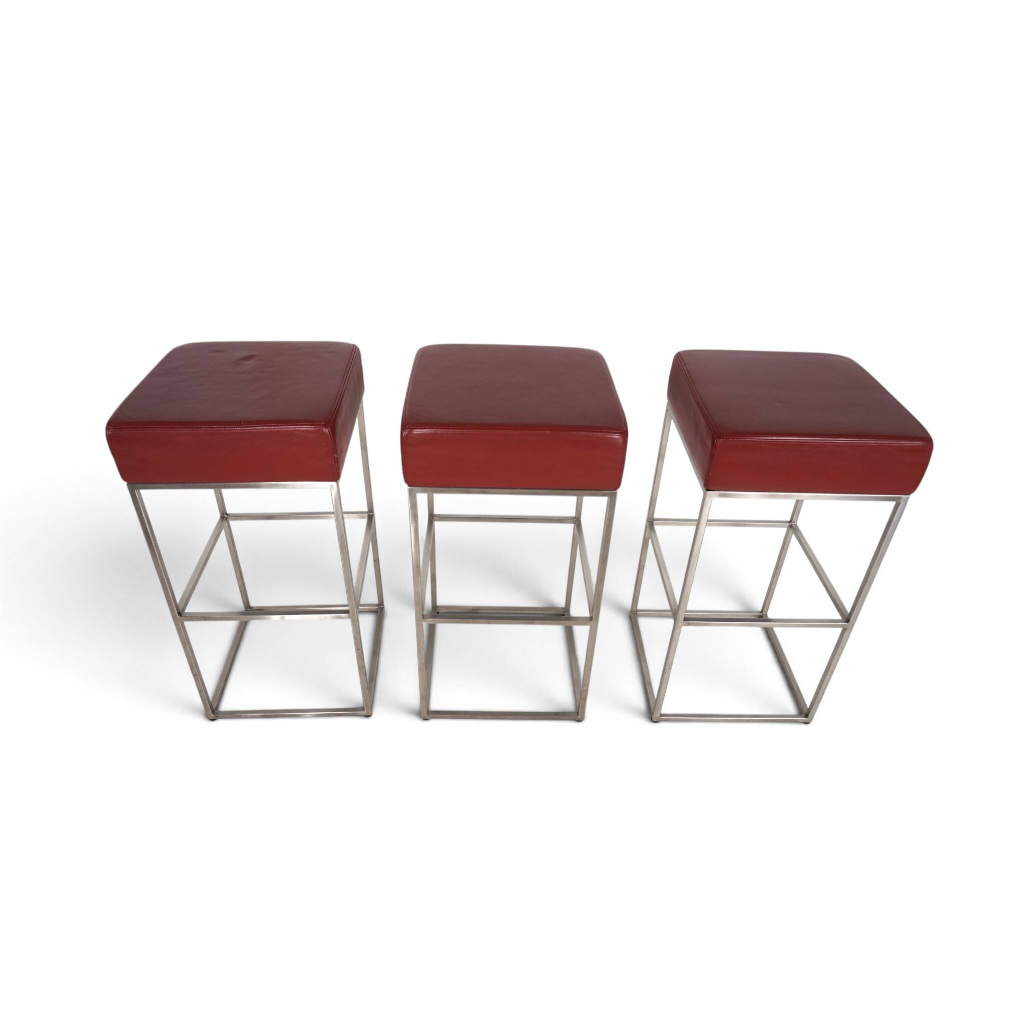 De Sede set of 3 DS 218/55 leather bar stools by Paolo Piva, 2000
