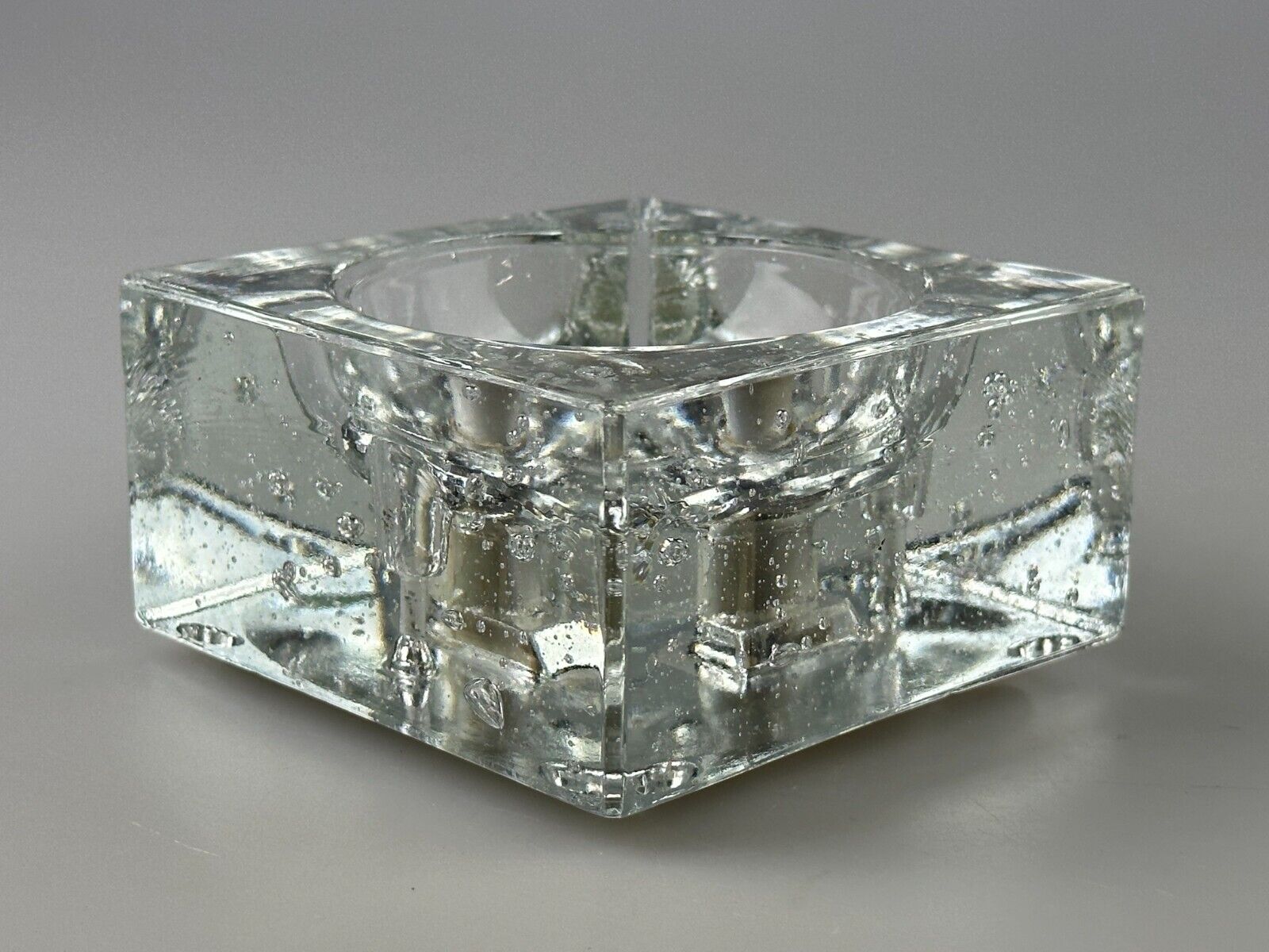 60s 70s Wall Lamp Ice Glass Cube Wall Sconce by Müller & Zimmer Germany