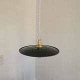 Suspension flat enamelled sheet black old, industrial, year 50