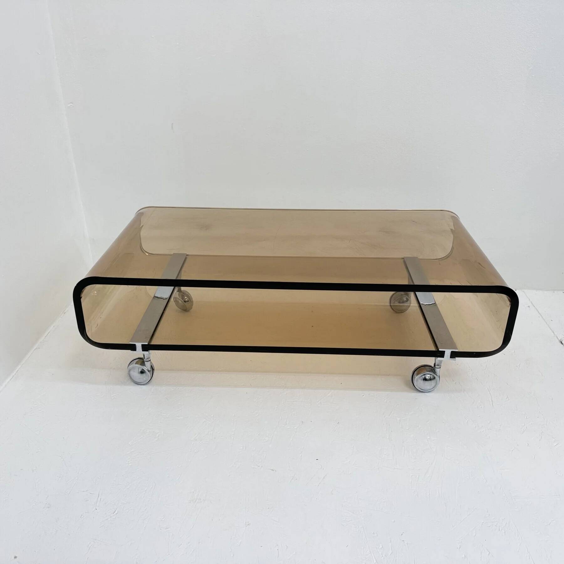Mid-century plexiglas design coffee table by Michel Dumas for Roche Bobois, 1972