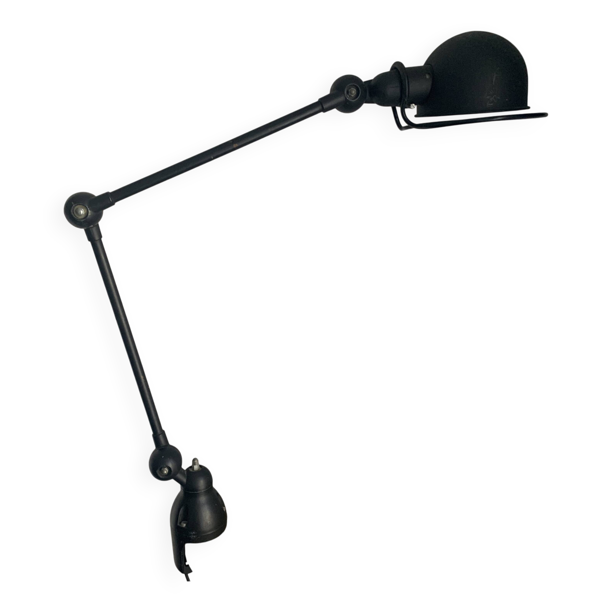 Vintage 1980 Jielde lamp with 2 arms in original matte black - 100 cm