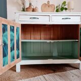 Parisian sideboard doors renovated pale green