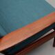 1960s armchair in teak, cushions petrol