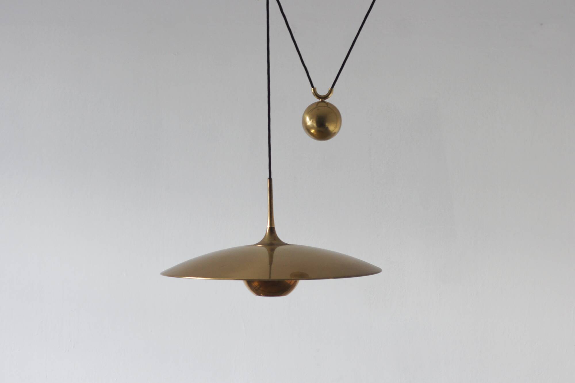 Brass Counterbalance Pendant Lamp by Florian Schulz