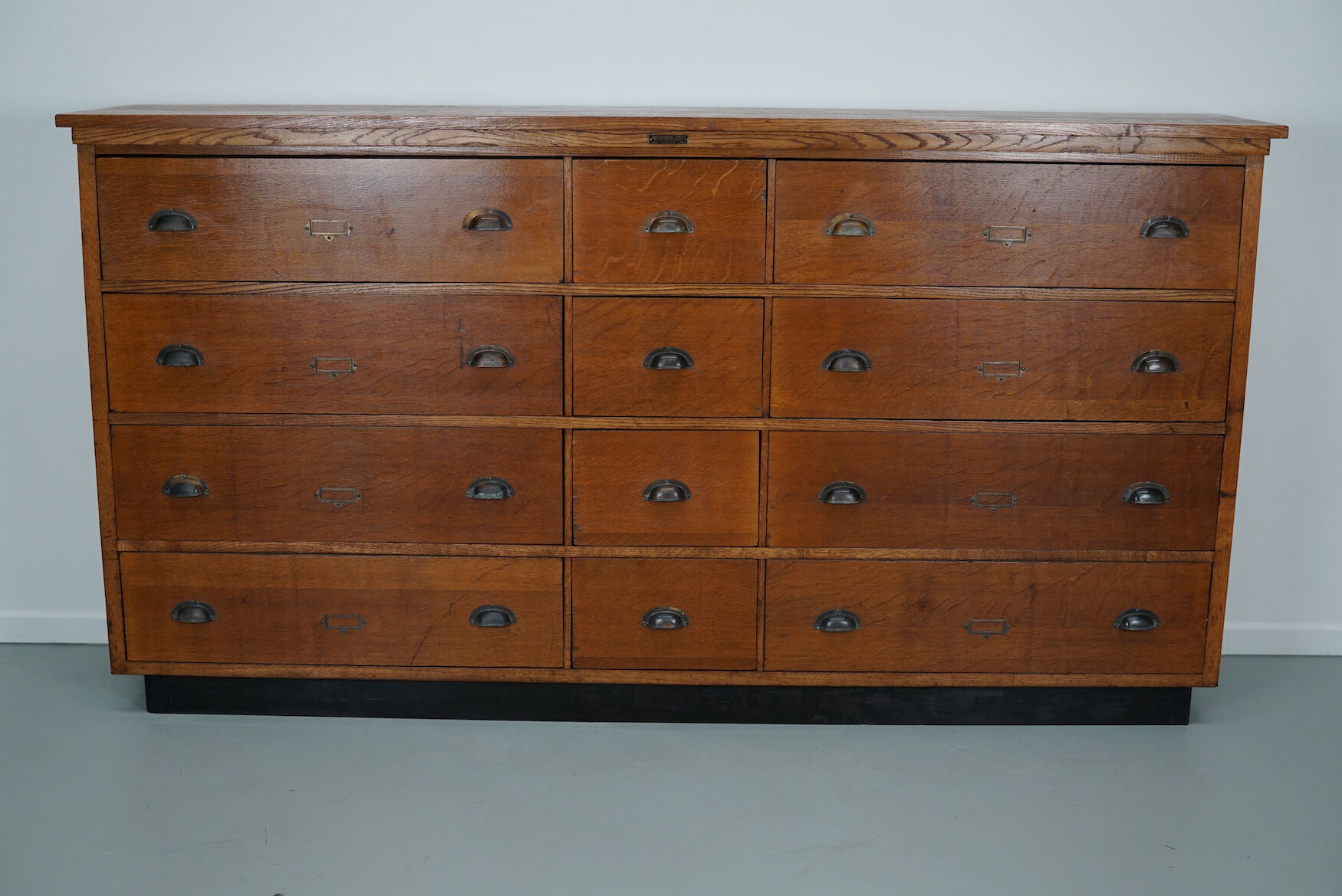 Large dutch oak apothecary cabinet, 1930s