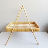 Plateau en bambou et rotin