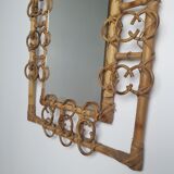 Rattan mirror 60s
