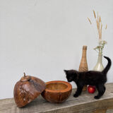 Exotic brutalist coconut ice bucket 1960