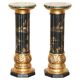 Pair of lacquered torchère columns in Chinoiserie neoclassical style.