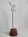 Biomorphic-inspired sculpture, on an industrial wooden base, 28 cm
