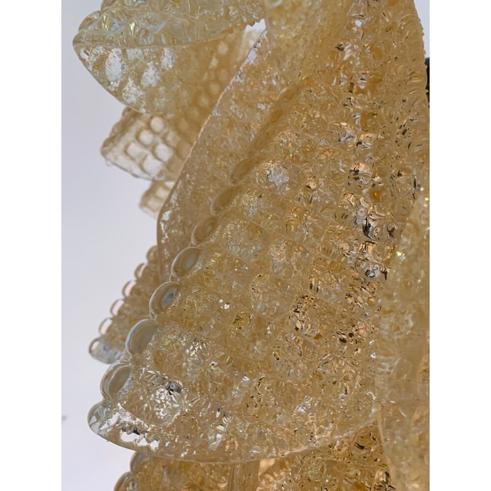 Gold “rondini” murano glass cascade chandelier