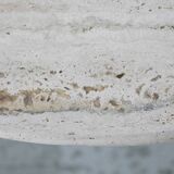 Circular travertine coffee table