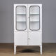 Vintage glass & iron medical cabinet, 1970s
