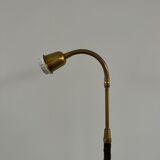 Danish Mid-Century Leather and Brass Adjustable Floor Lamp