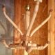Rattan coat rack