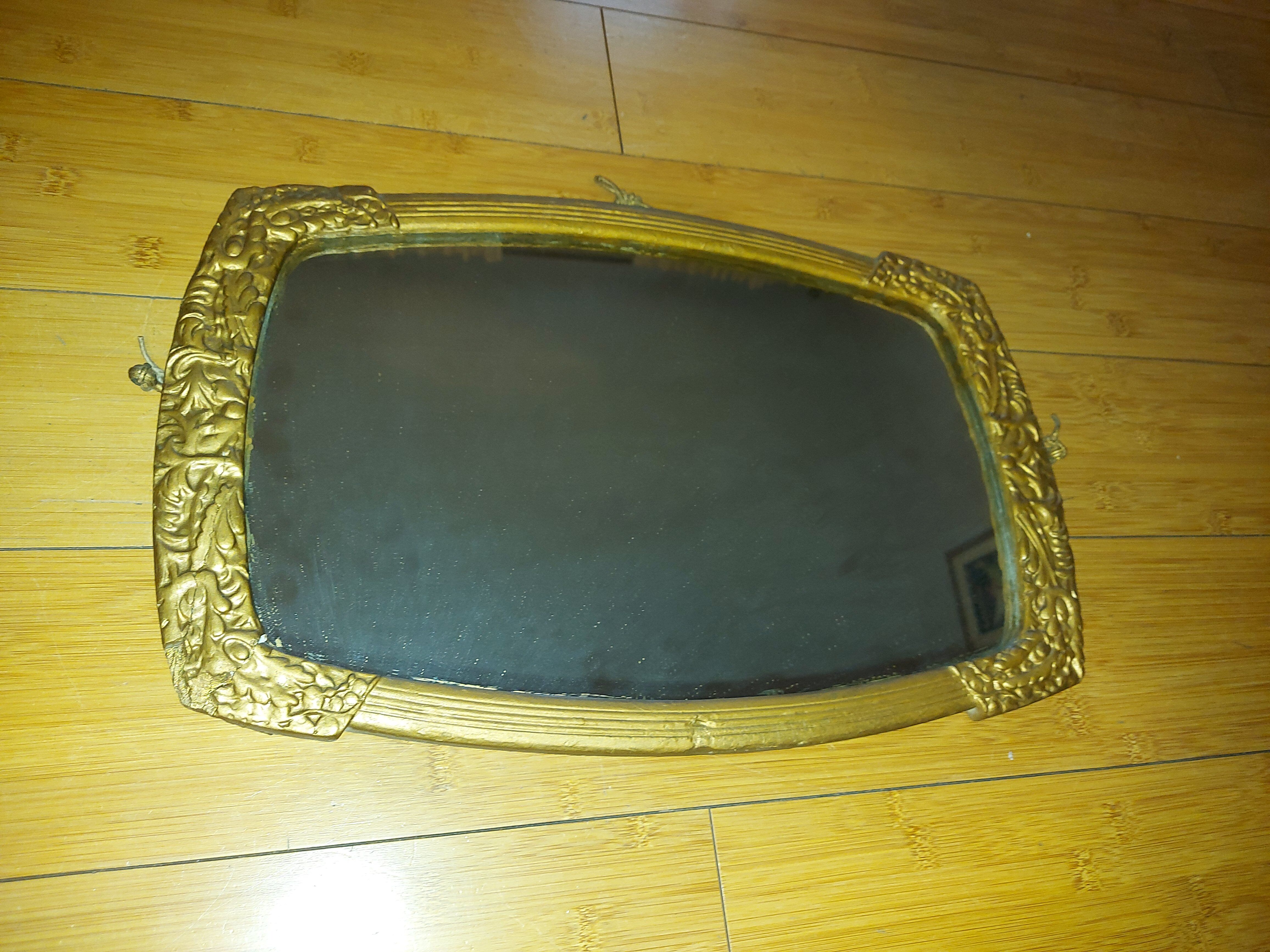 Painted wooden art deco mirror 33 X 51 cm